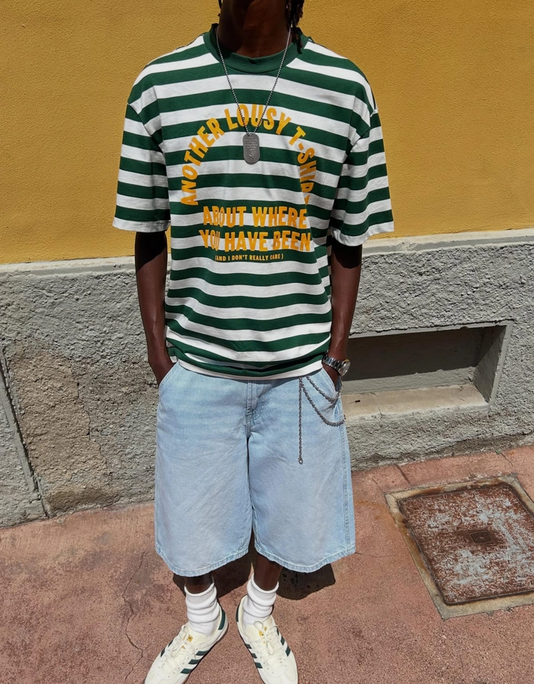 Джинсовые шорты-бермуды в скейтерском стиле