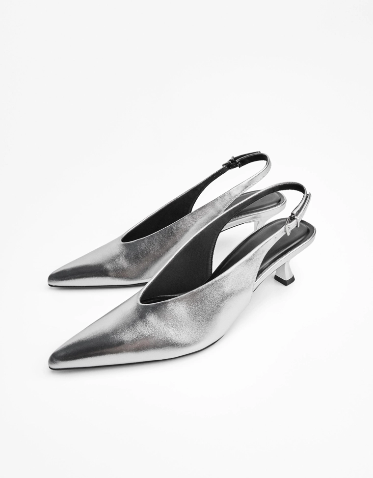 Туфли-мюли на среднем тонком каблуке