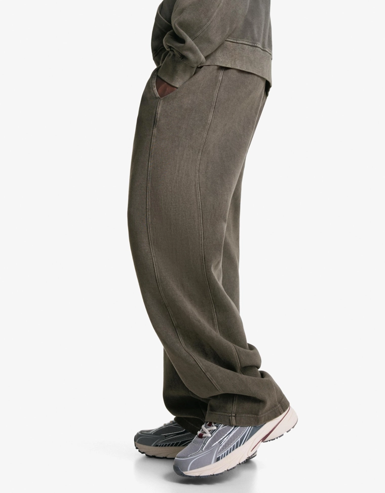 Брюки из ткани пике с эффектом потертости