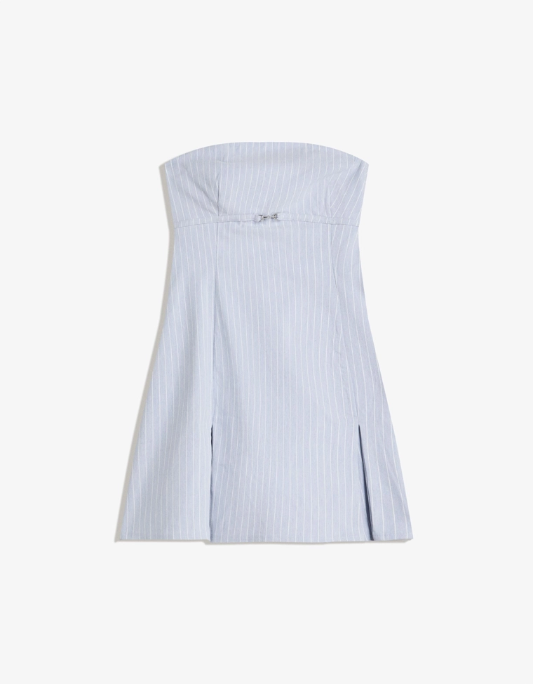 Мини-платье с лифом-бандо и поясом