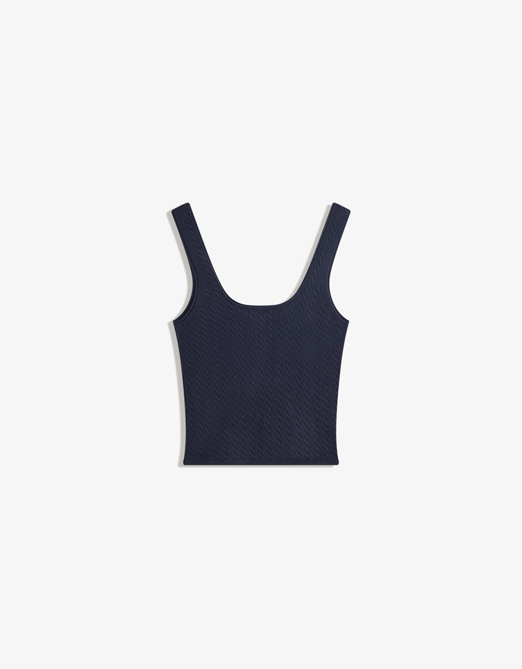 Топ на бретелях с узором «косы»