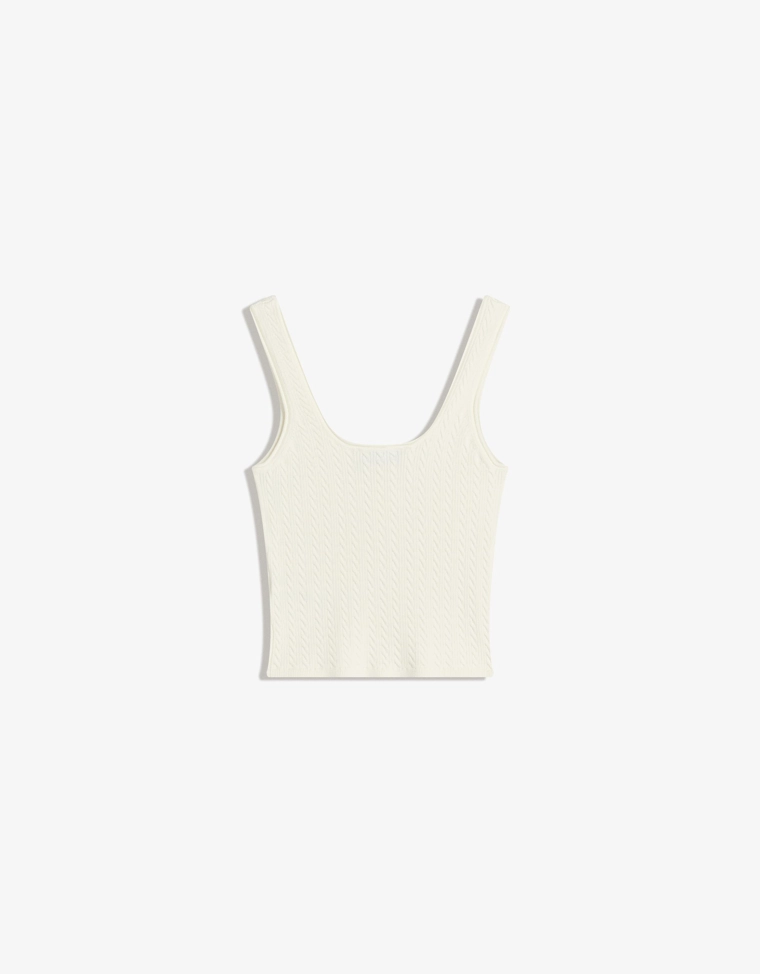 Топ на бретелях с узором «косы»