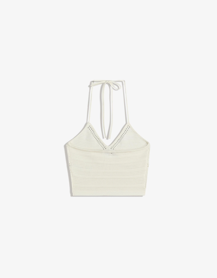 Топ из перфорированного трикотажа