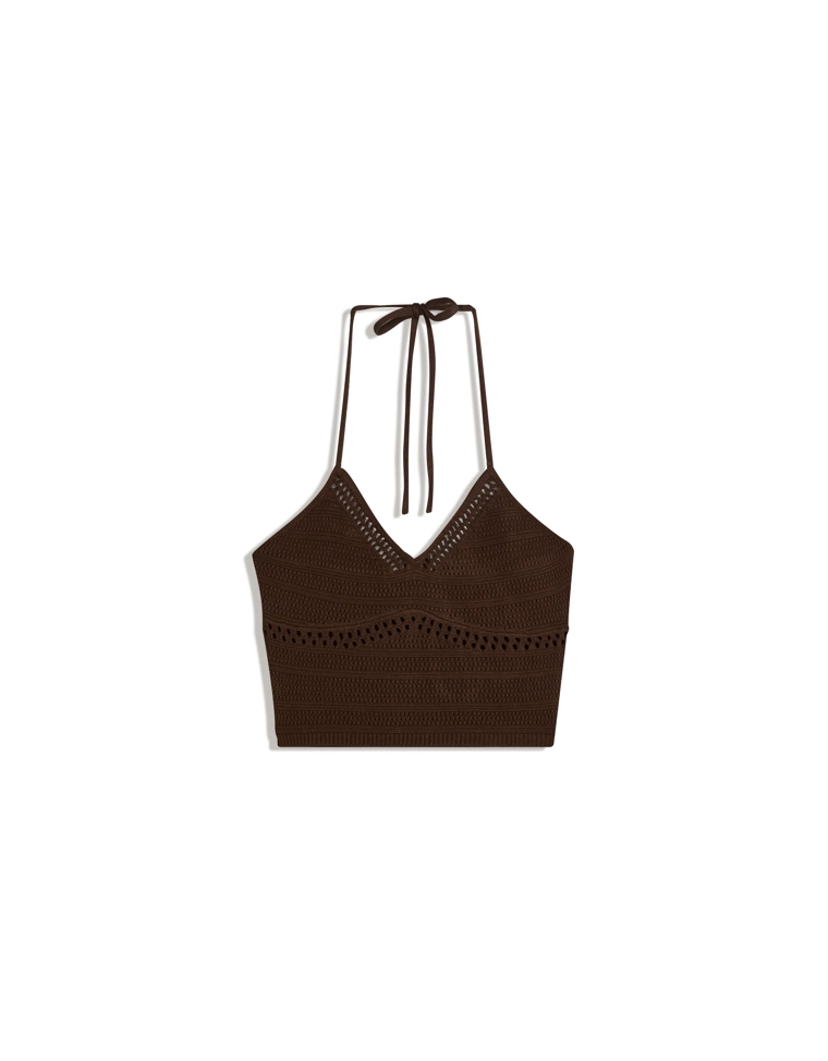 Топ из перфорированного трикотажа