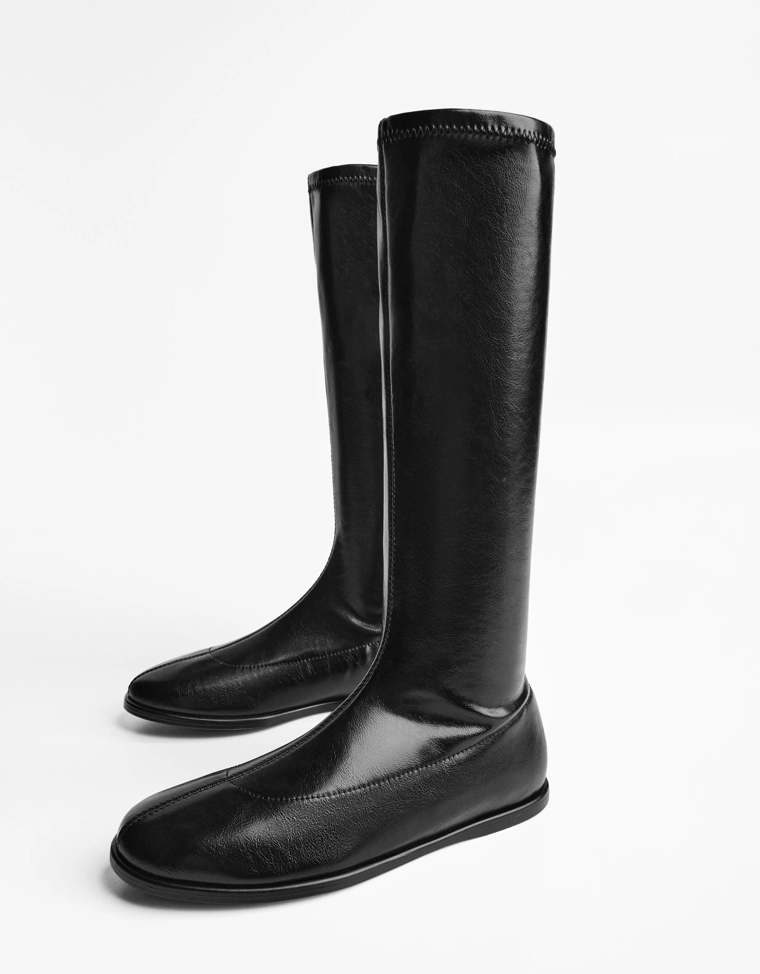 Плоские сапоги стрейч