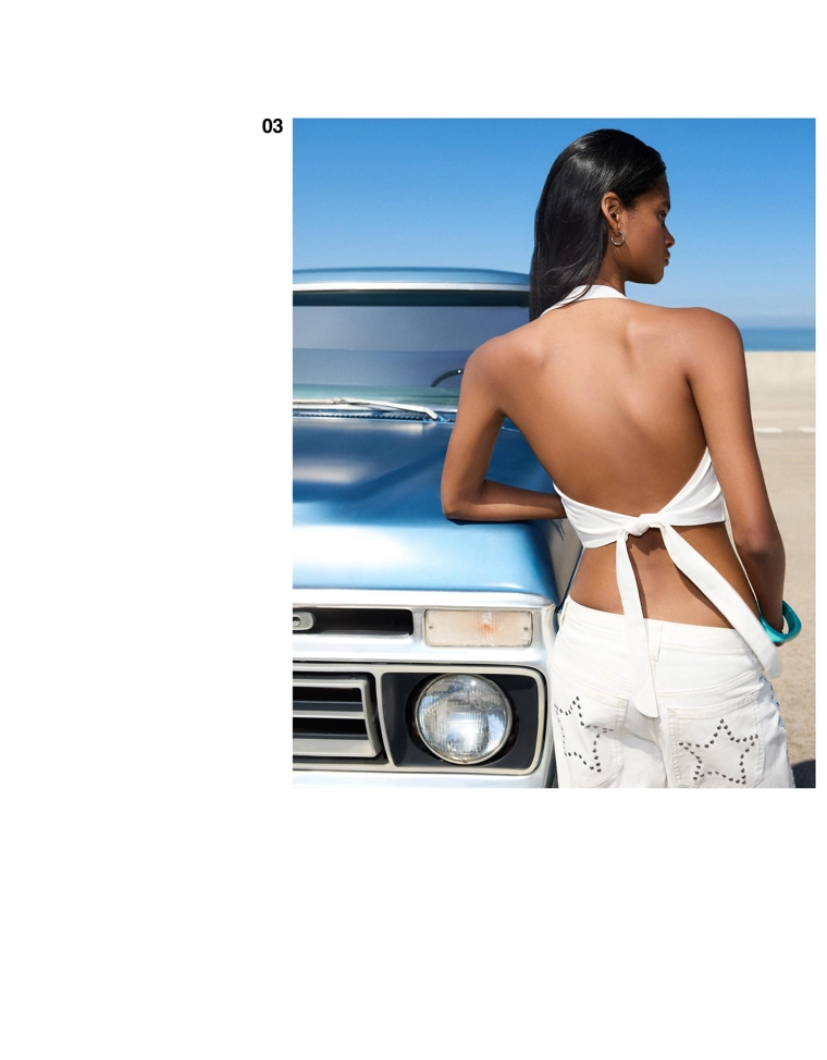 Жилет из льняной ткани с горловиной-халтер