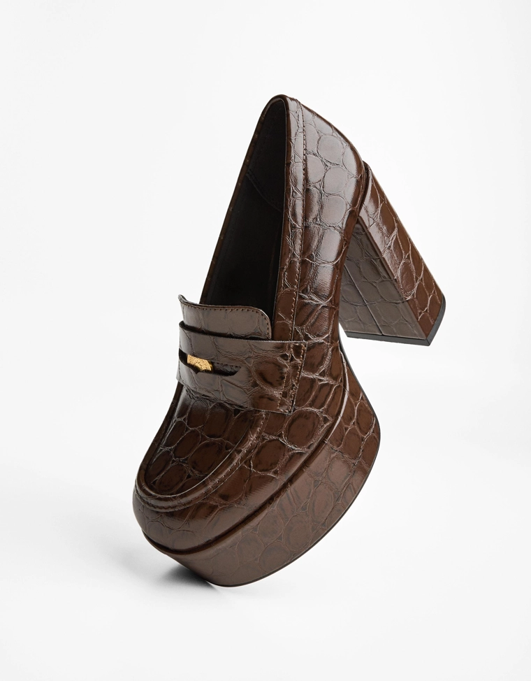 High-heel platform loafers