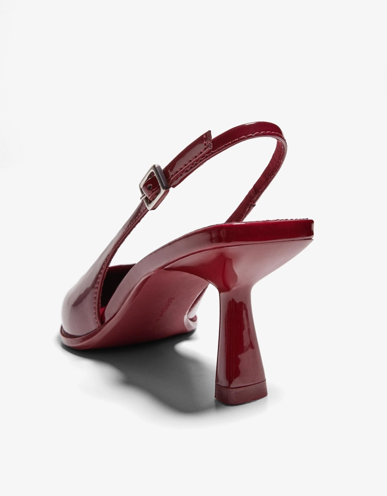 Туфли-мюли на среднем тонком каблуке