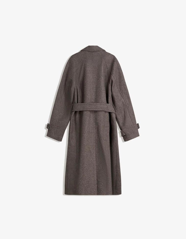 Тренч из мягкой ткани с поясом