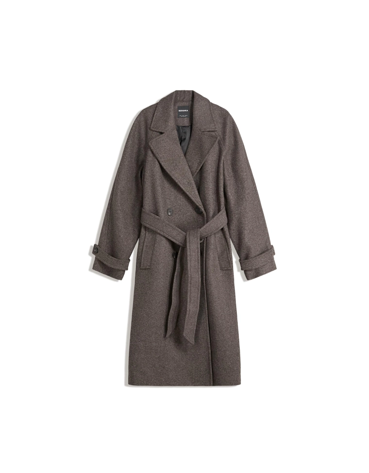 Тренч из мягкой ткани с поясом