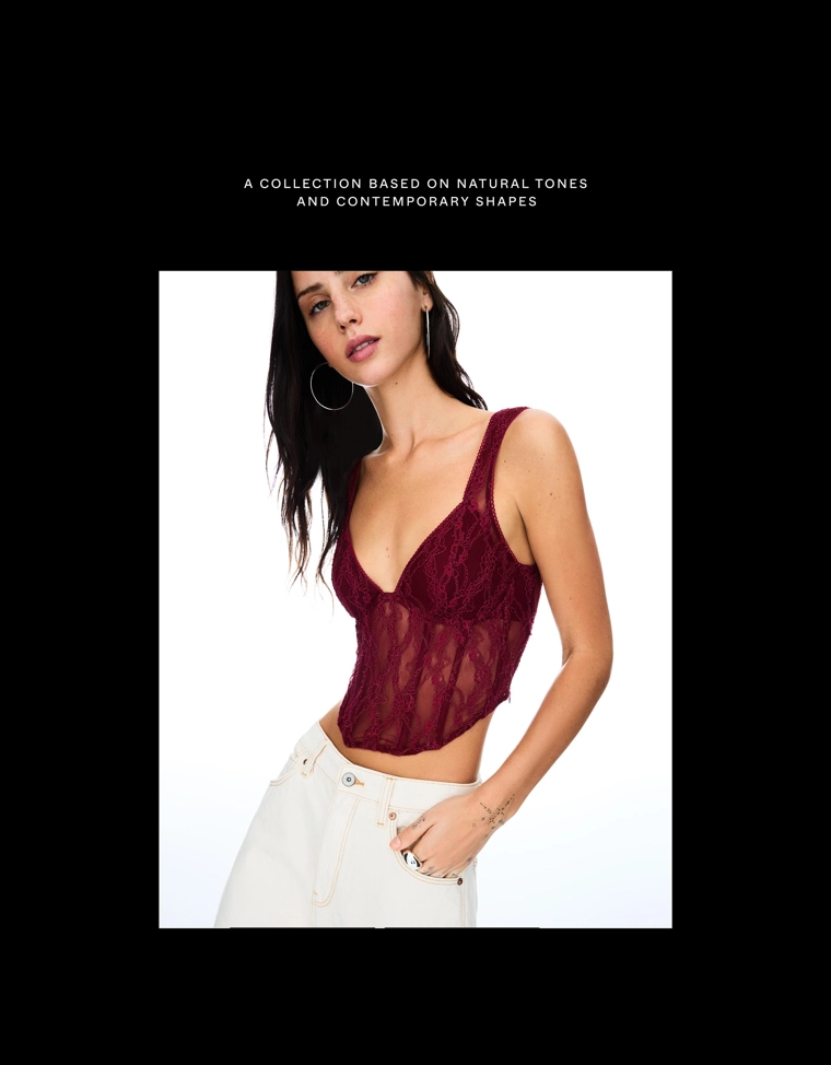 Топ с кружевом на бретелях