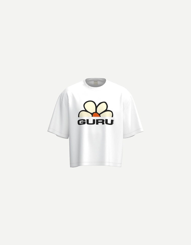Укороченная футболка с короткими рукавами с принтом Guru