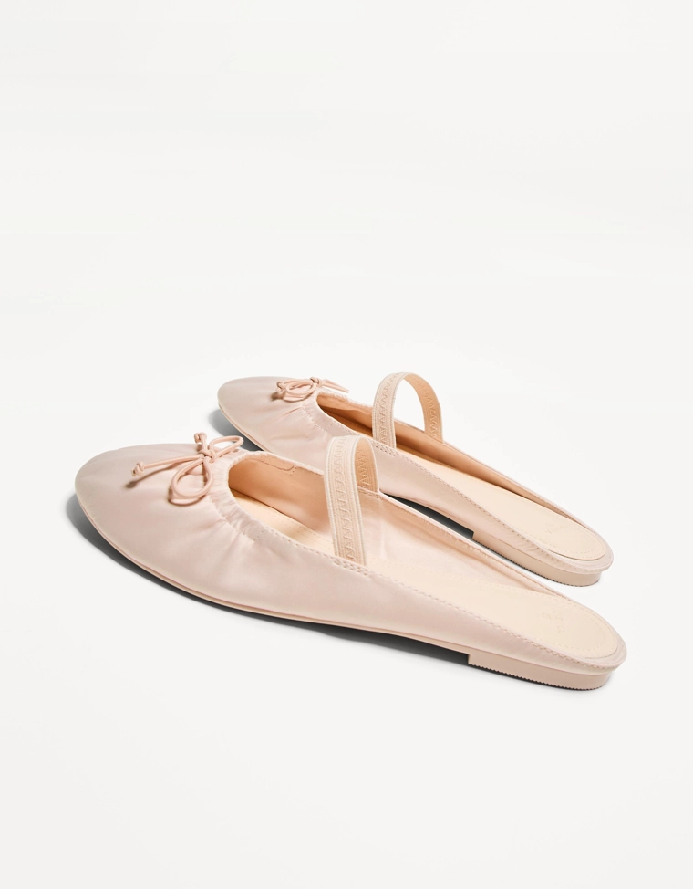 Кожаные балетки без задников