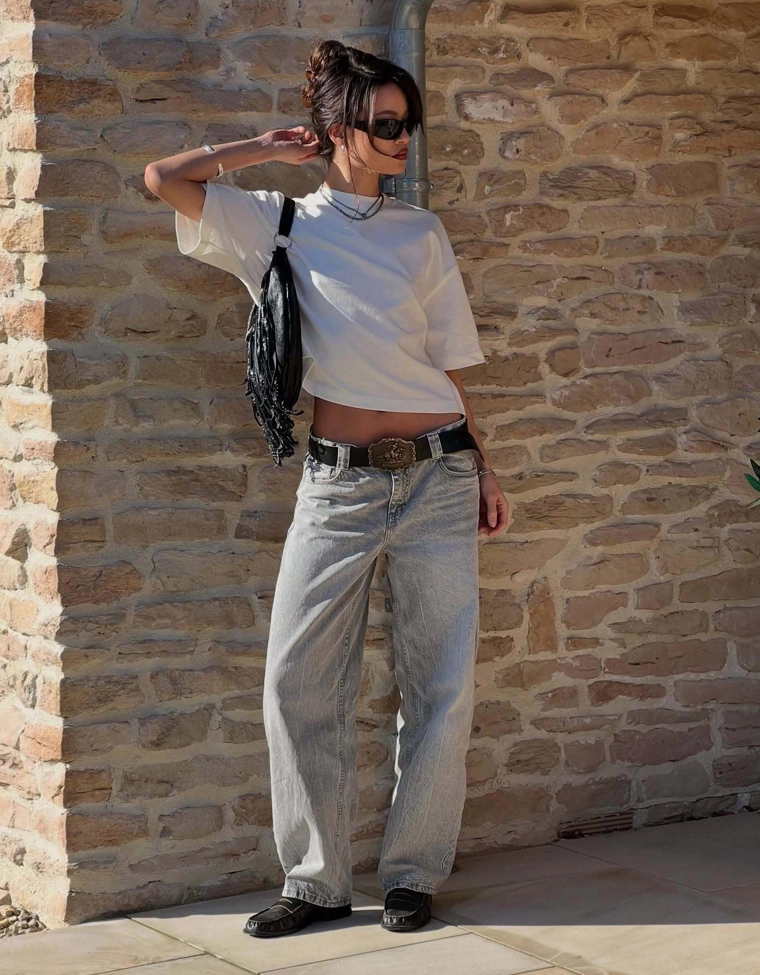 Футболка геометрического кроя из плотного хлопка