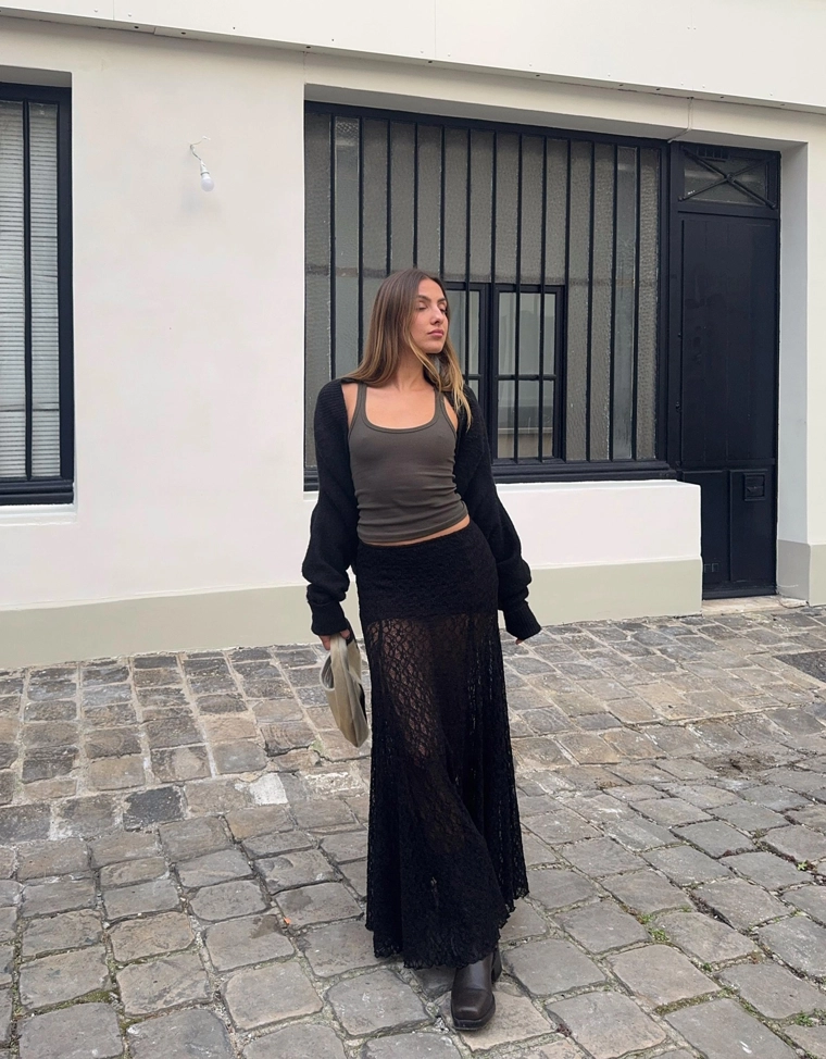 Топ из трикотажа в рубчик