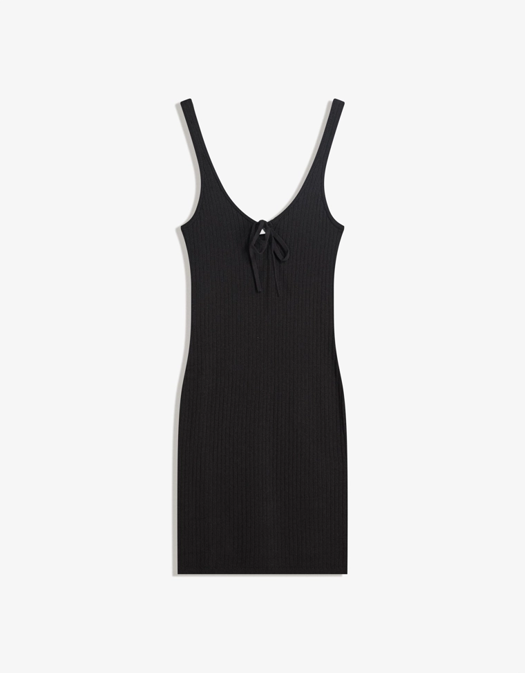 Мини-платье на бретелях с завязками