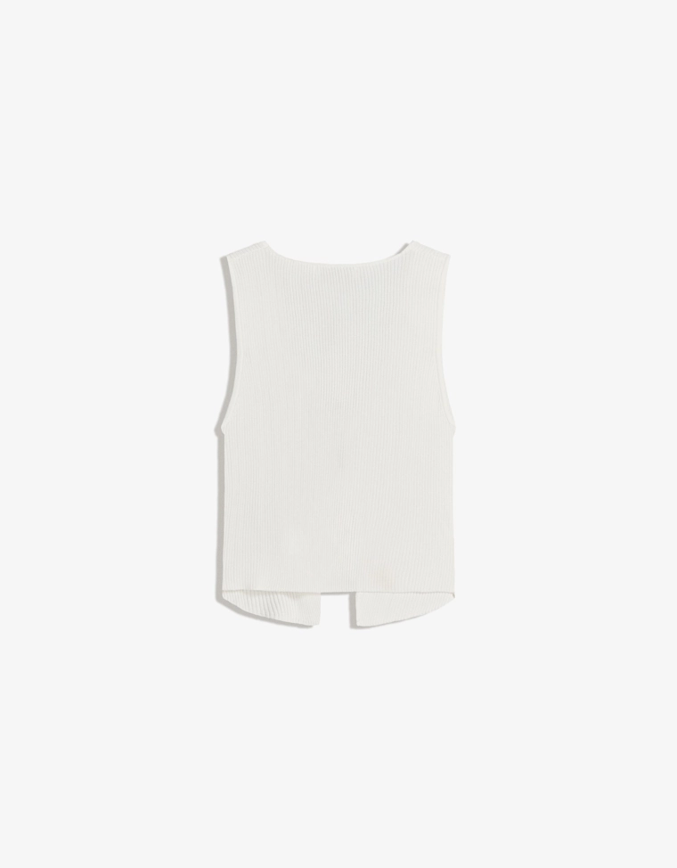 Жилет в рубчик с завязками