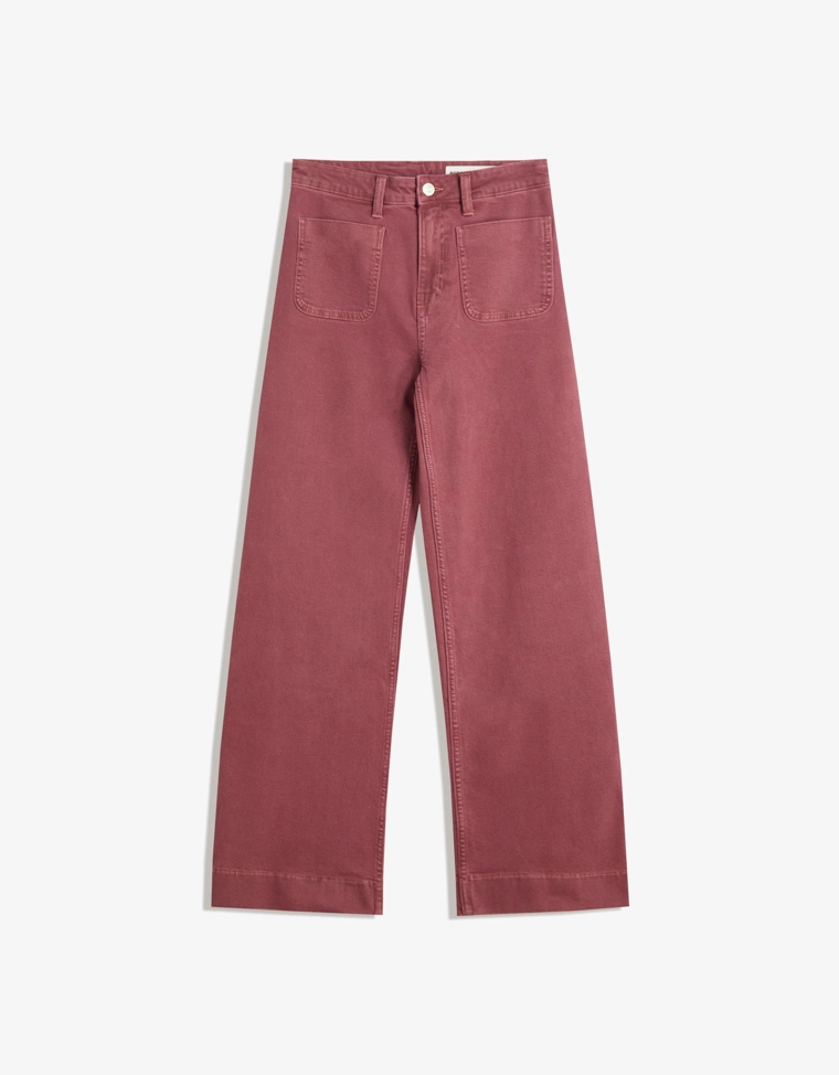 Бесшовные джинсы с широкими штанинами и карманами