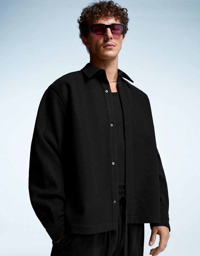 Куртка-рубашка свободного кроя из фланели