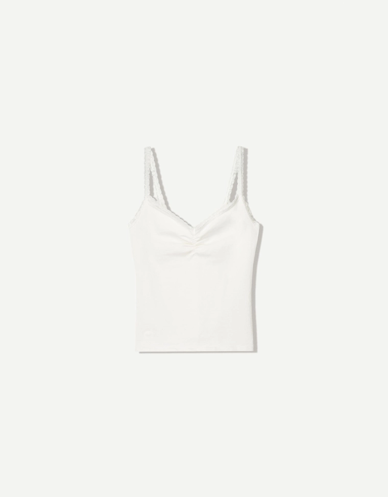 Топ с кружевом на бретелях