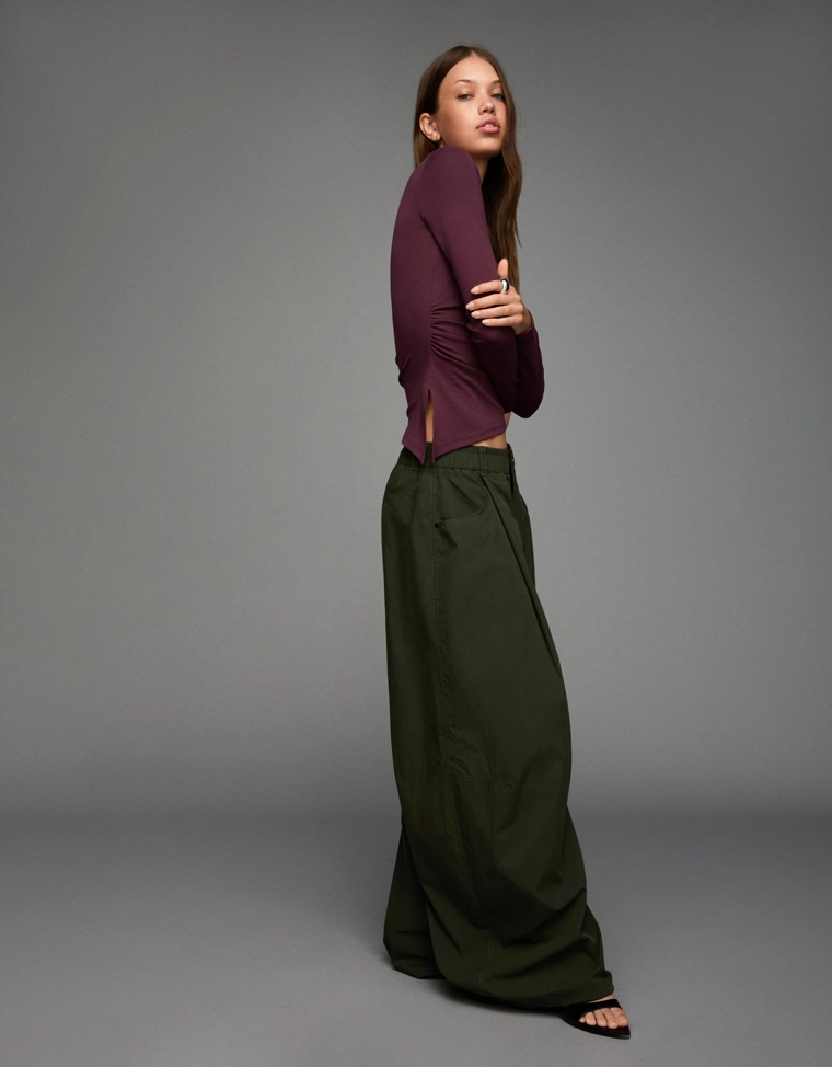 Футболка асимметричного кроя с длинным рукавом