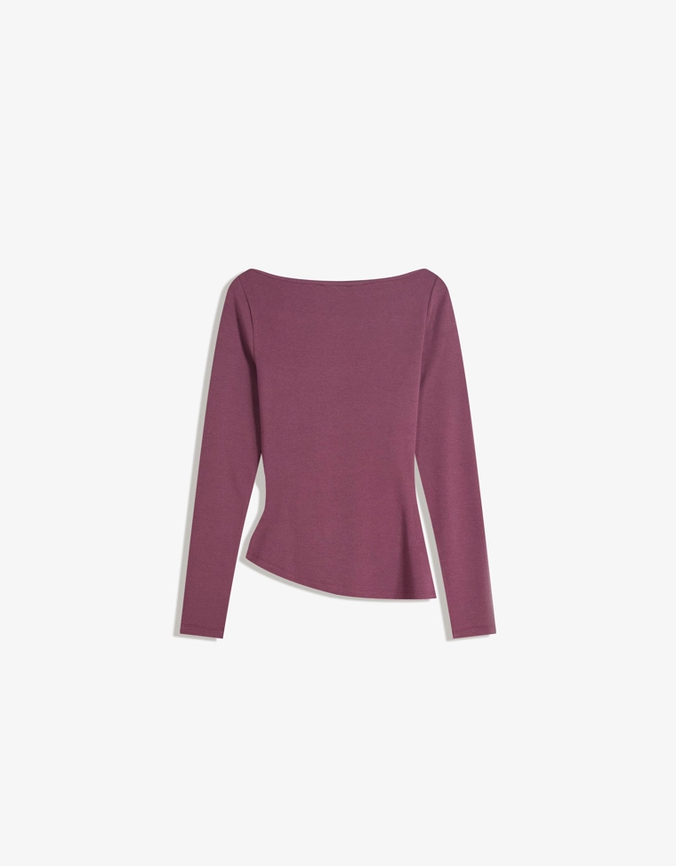 Футболка асимметричного кроя с длинным рукавом