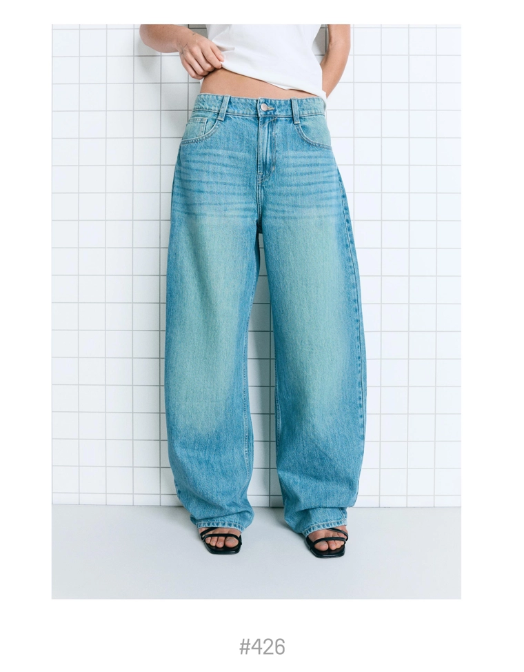 Джинсы barrel с широкими штанинами