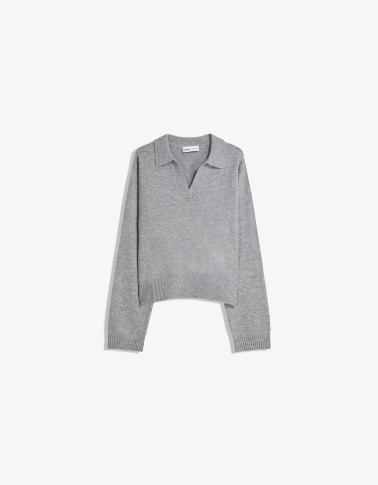 Свитер с воротником поло