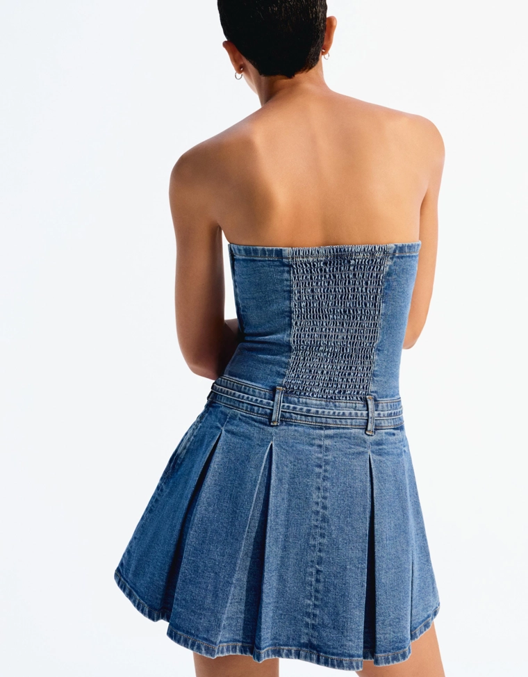 Джинсовое мини-платье