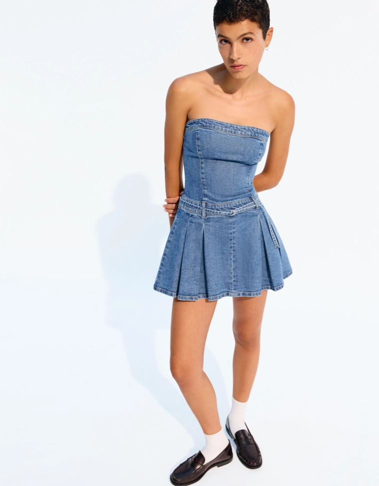 Джинсовое мини-платье