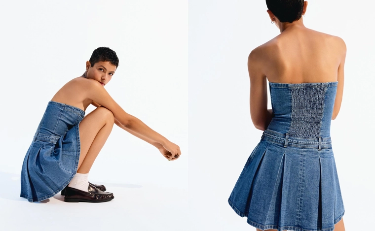 Джинсовое мини-платье