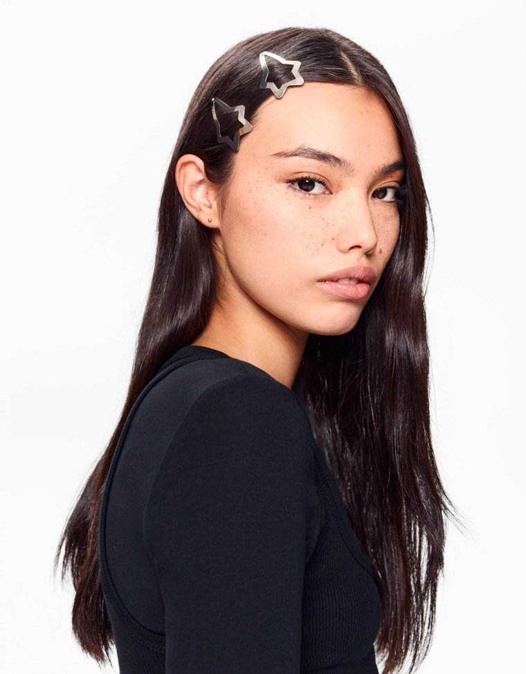 Pack of 6 star hair clips