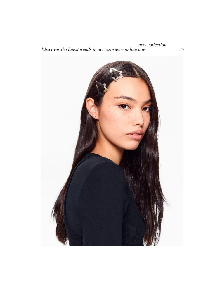 Pack of 6 star hair clips