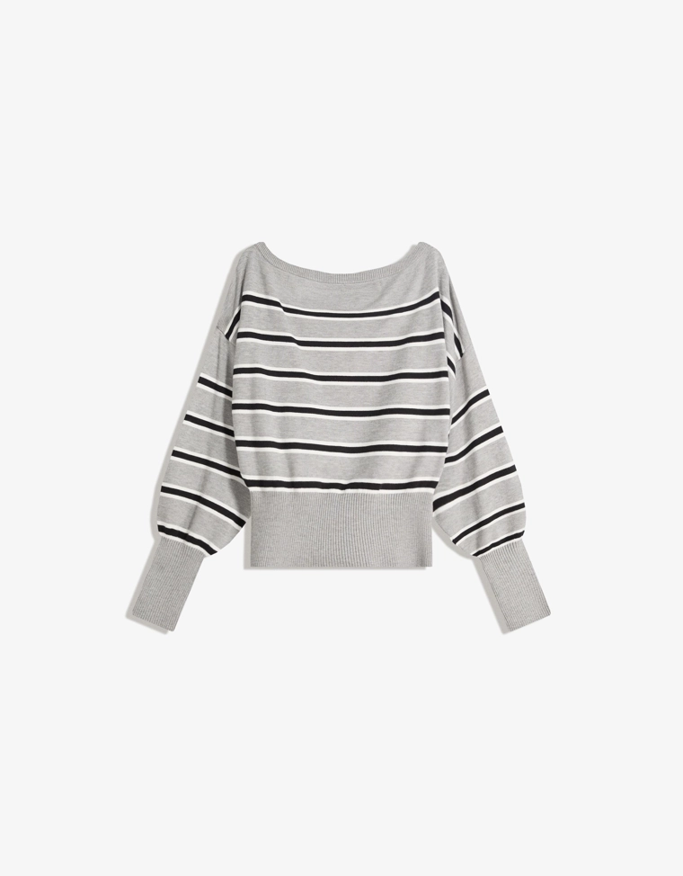 Асимметричный свитер с низом в рубчик