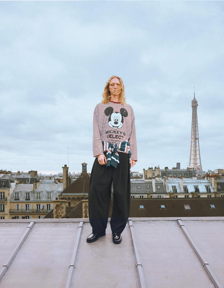 Футболка с длинными рукавами и принтом «Микки Маус»