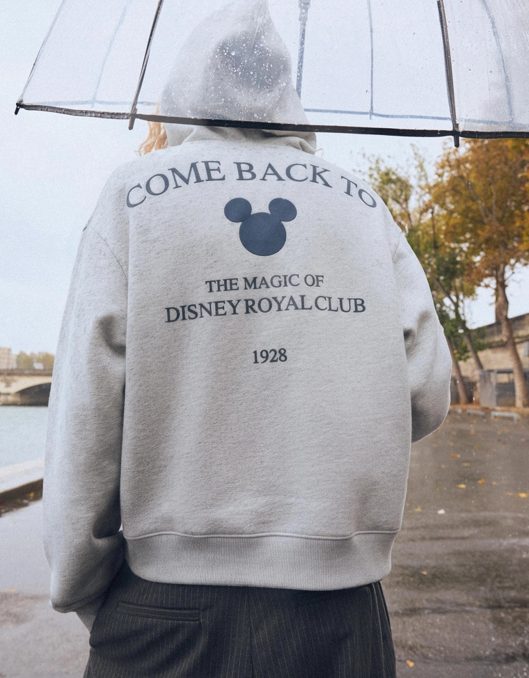 Толстовка с принтом disney и молнией на молнии