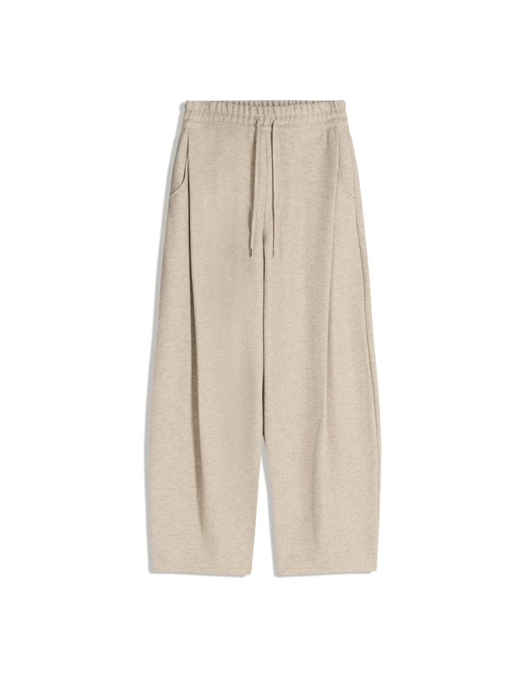 Брюки с рукавами-фонариками, защипами и вставками из ткани