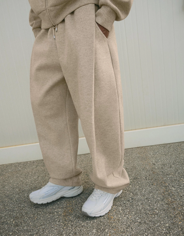 Брюки с рукавами-фонариками, защипами и вставками из ткани