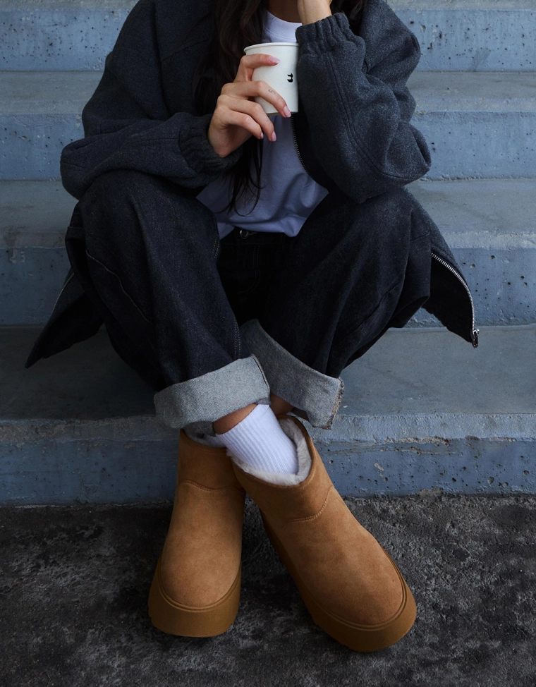 Ботинки на платформе с подкладкой из искусственного меха