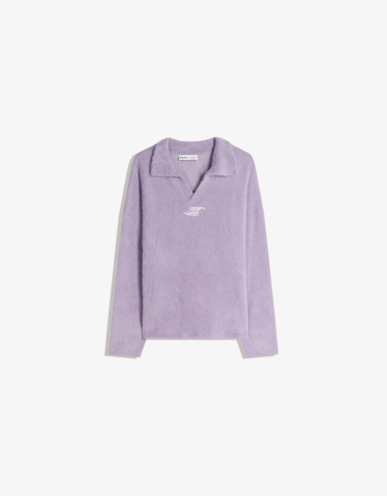 Свитер с воротником поло