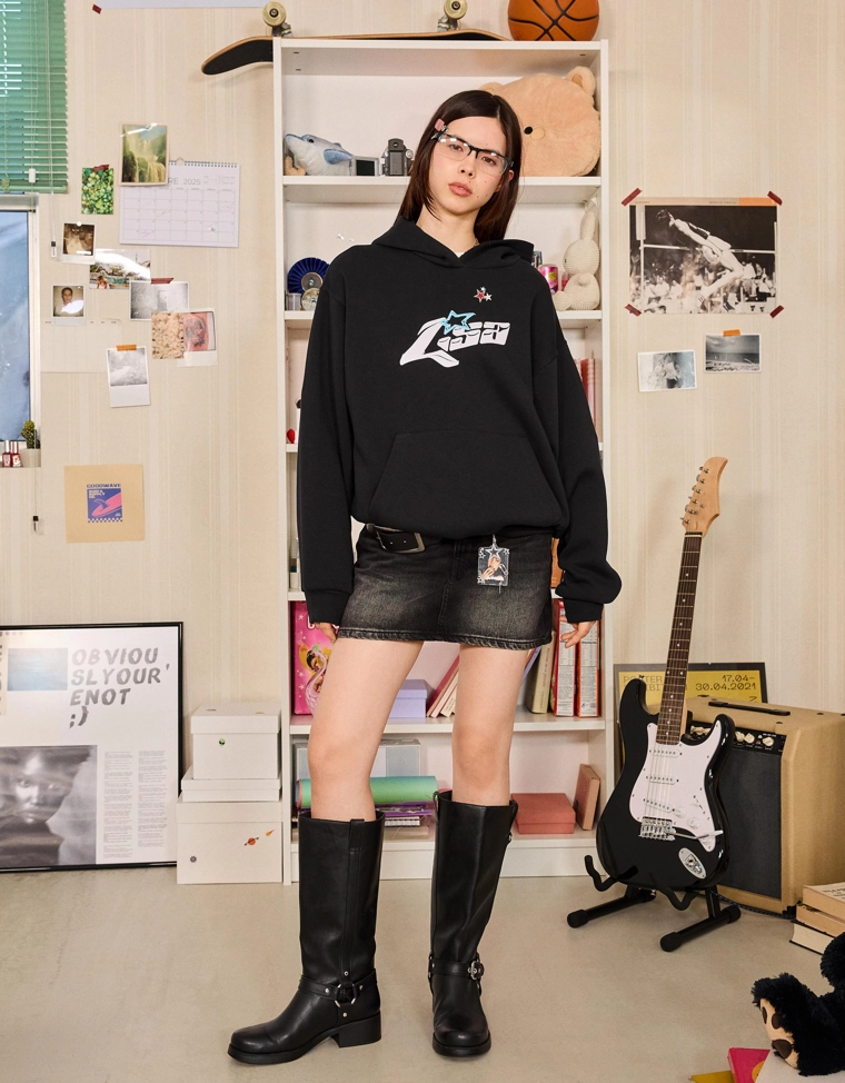 Однотонное худи с капюшоном