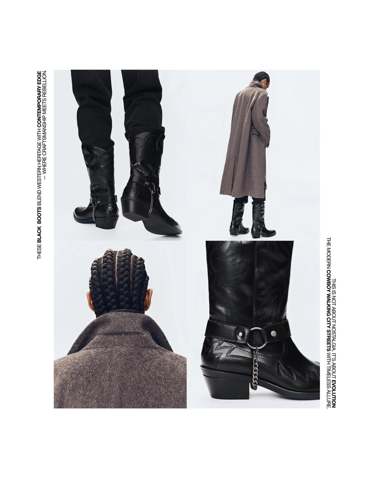 Ботинки в ковбойском стиле с цепочкой