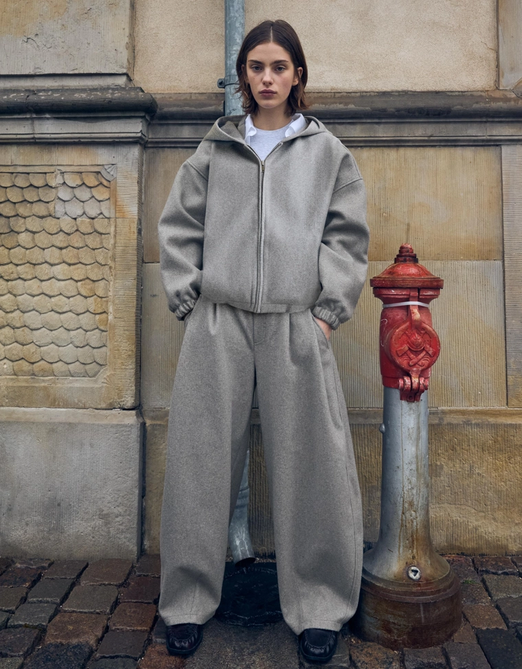 Брюки Barrel из шерстяной ткани