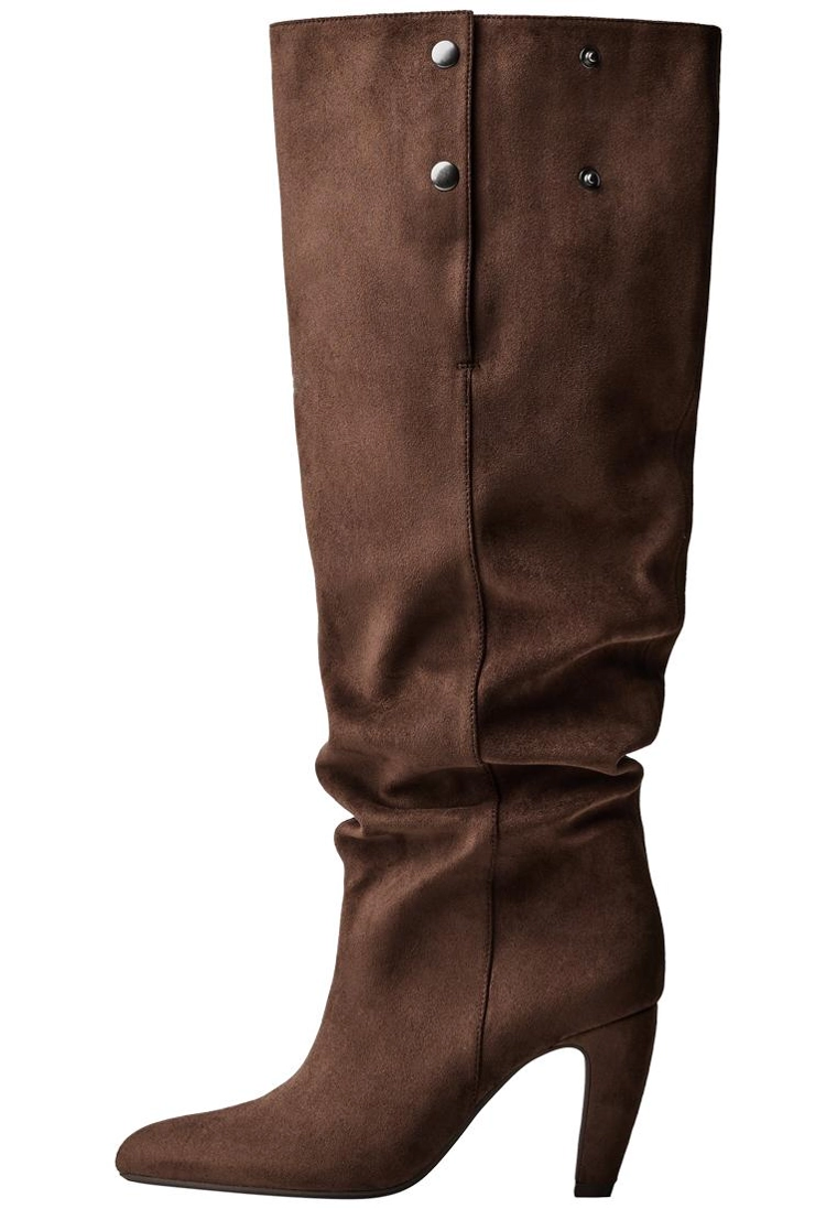 Wide shaft heeled boots