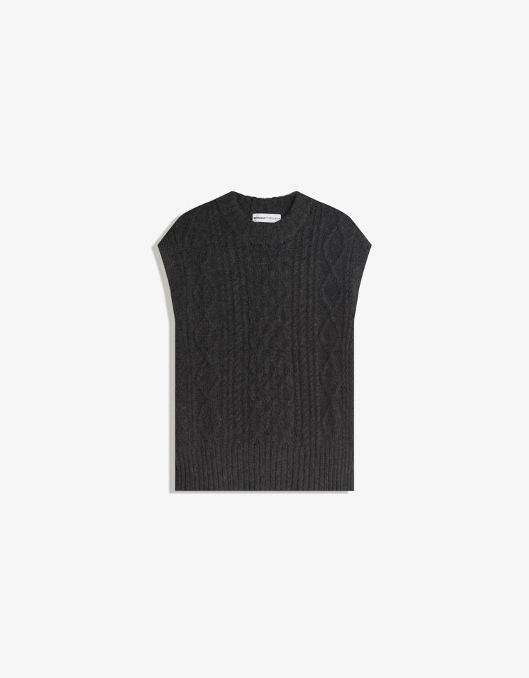 Трикотажный жилет оверсайз с узором “косы”