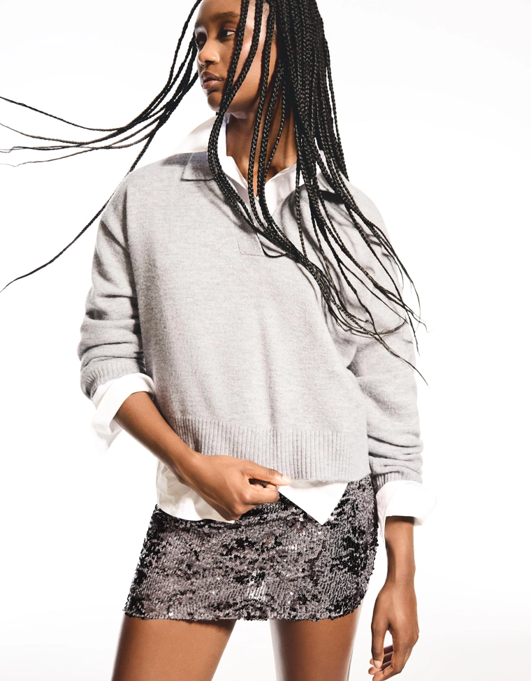 Мини-юбка с пайетками