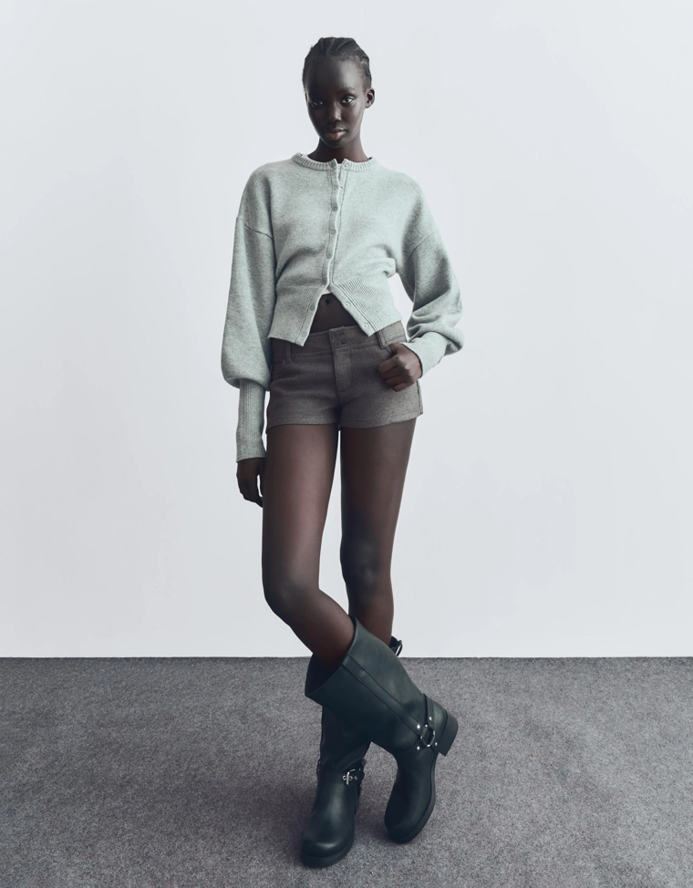 Мини-шорты из шерсти