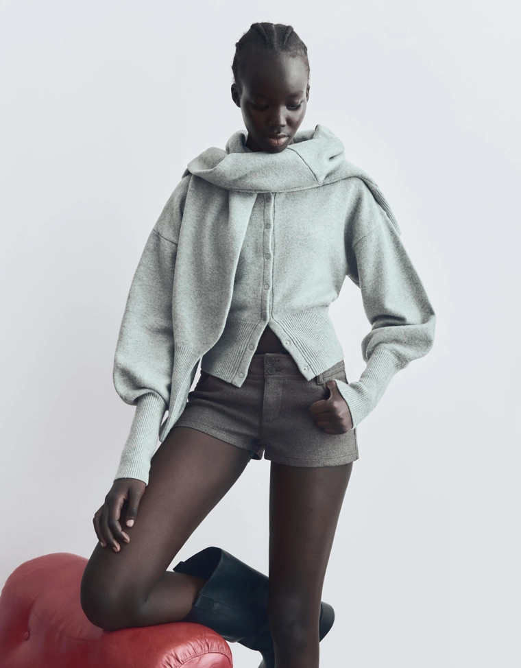 Мини-шорты из шерсти