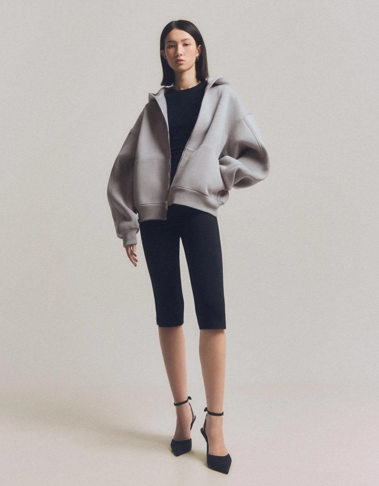 Худи оверсайз на молнии с капюшоном