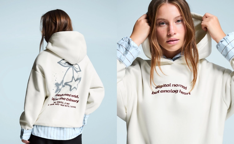 Худи с капюшоном и принтом